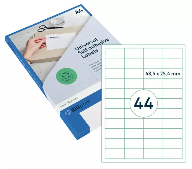 Een Etiket Rillprint 48.5x25.4mm mat transp 1100st koop je bij All Office Kuipers BV