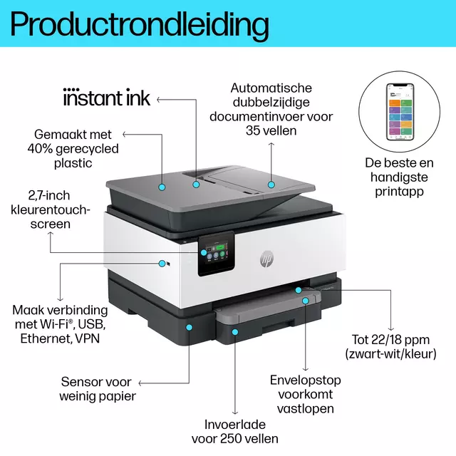 Een Multifunctional inktjet printer HP Officejet 9120E koop je bij Sysdicom BV