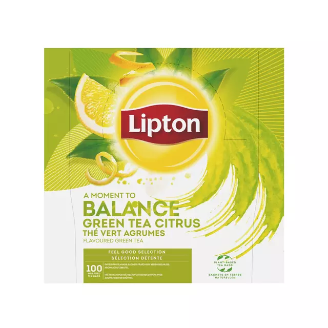 Een Thee Lipton Balance green tea citrus 100x1.5gr koop je bij De Joma BV