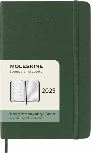 Een Agenda 2025 Moleskine 12M Planner Weekly 7dagen/1pagina pocket sc myrtle green koop je bij De Joma BV