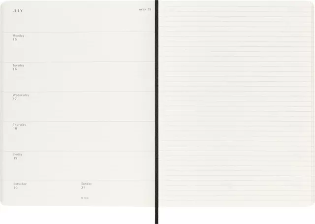 Een Agenda 2025 Moleskine 12M Planner Weekly 7dagen/1pagina extra large sc black koop je bij iPlusoffice