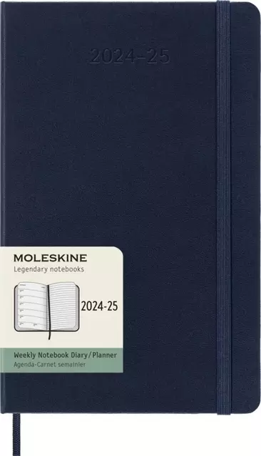 Een Agenda 2024/2025 Moleskine 18M Planner Weekly 7dagen/1pagina large hc sapphire blue koop je bij De Joma BV