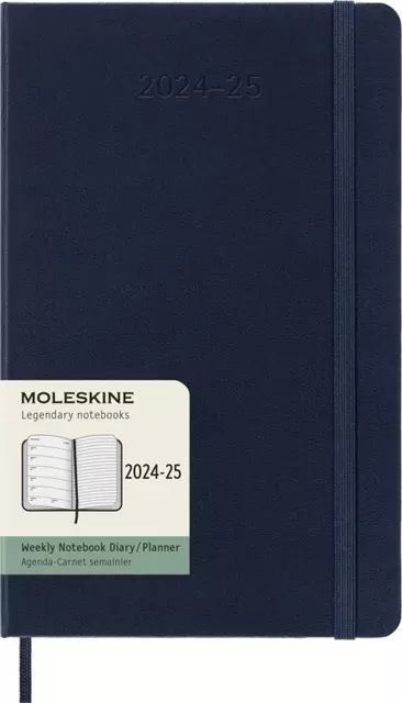 Een Agenda 2024/2025 Moleskine 18M Planner Weekly 7dagen/1pagina large hc sapphire blue koop je bij Avoux