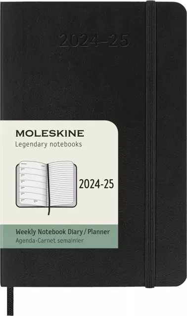 Een Agenda 2024/2025 Moleskine 18M Planner Weekly 7dagen/1pagina pocket sc black koop je bij Supply Mij