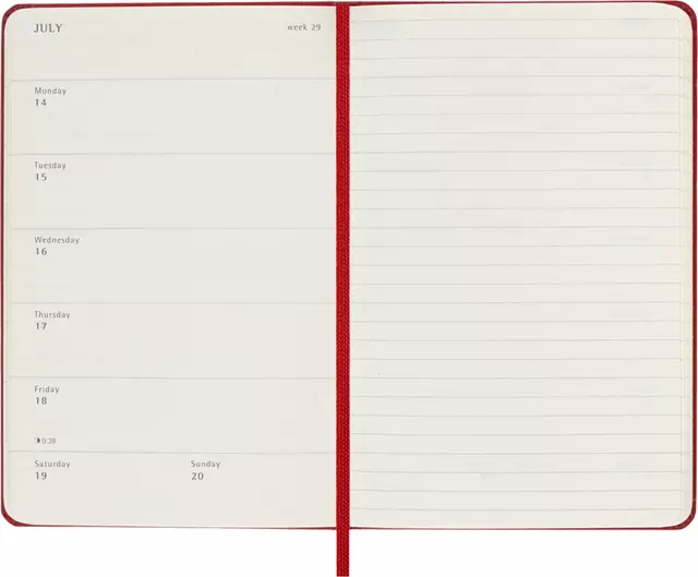 Een Agenda 2025 Moleskine 12M Planner Weekly 7dagen/1pagina pocket hc scarlet red koop je bij van Kerkvoorde & Hollander B.V.