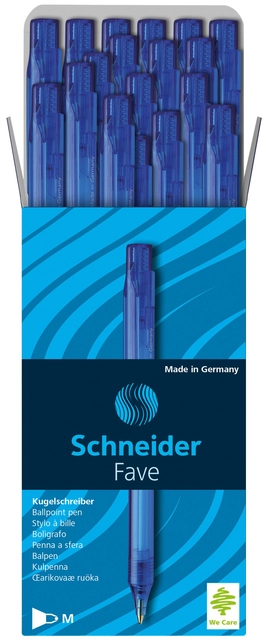 Een Balpen Schneider Fave M blauw koop je bij "De Waal" Kantoor Efficiency