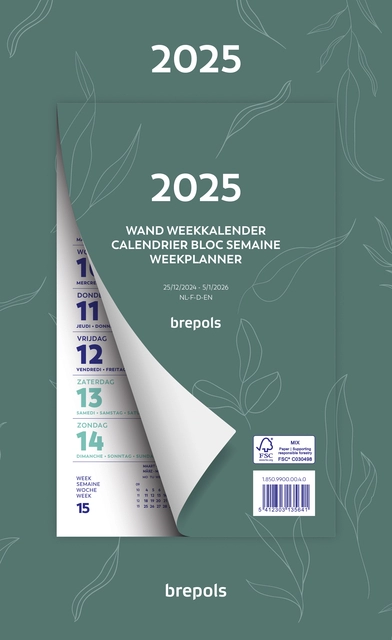 Een Weekkalender 2025 Brepols 190x130 7dagen/1pagina Fantasie assorti koop je bij Schellen Boek- en Kantoorboekhandel