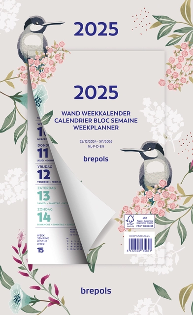 Een Weekkalender 2025 Brepols 190x130 7dagen/1pagina Fantasie assorti koop je bij Schellen Boek- en Kantoorboekhandel