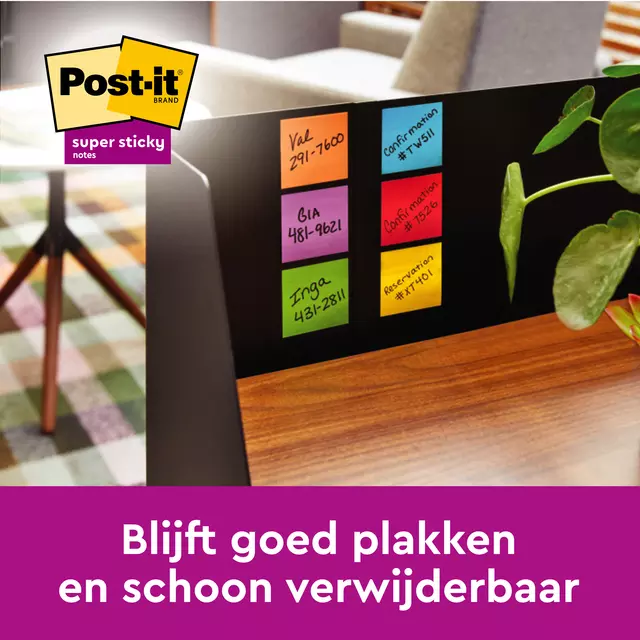 Memoblok 3M Post-it 4645 Super Sticky 101x152mm lijn roze