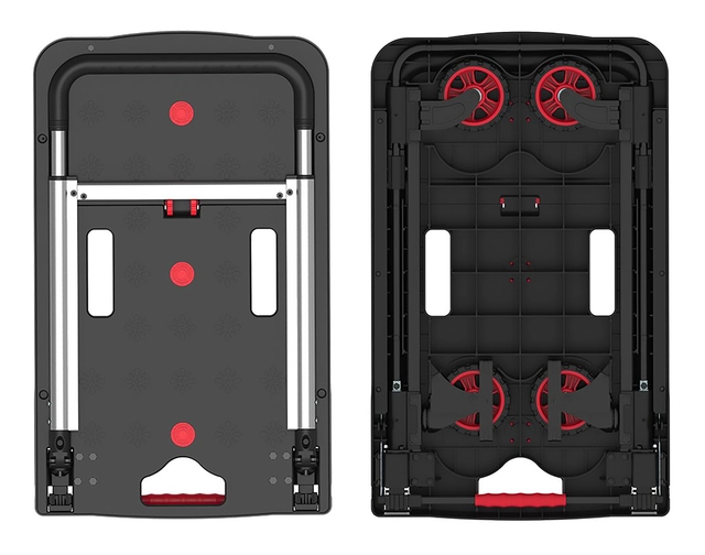 Een Transportkar Pavo platform trolley inklapbaar 137kg zwart koop je bij Topkantoor Repro Creatief