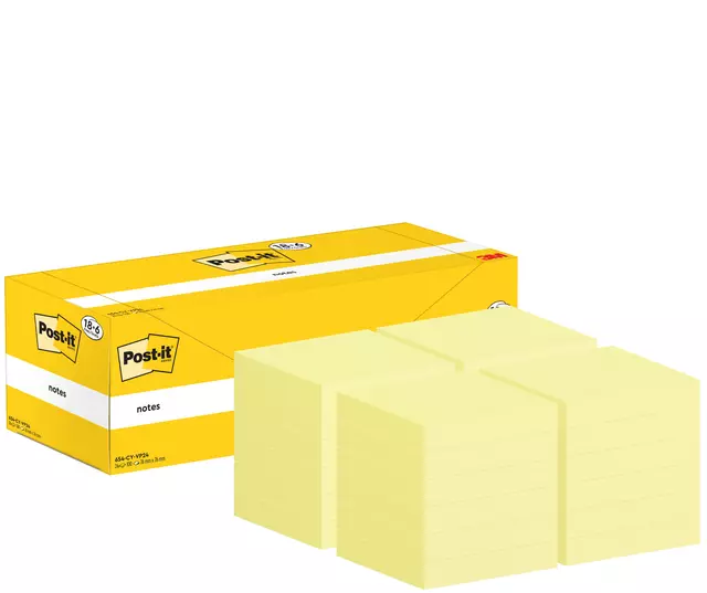 Een Memoblok 3M Post-it 654-CY 76x76mm geel koop je bij Egner kantoorspecialisten