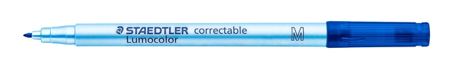 Een Viltstift Staedtler Lumocolor 305 non permanent correctable M blauw koop je bij De Joma BV