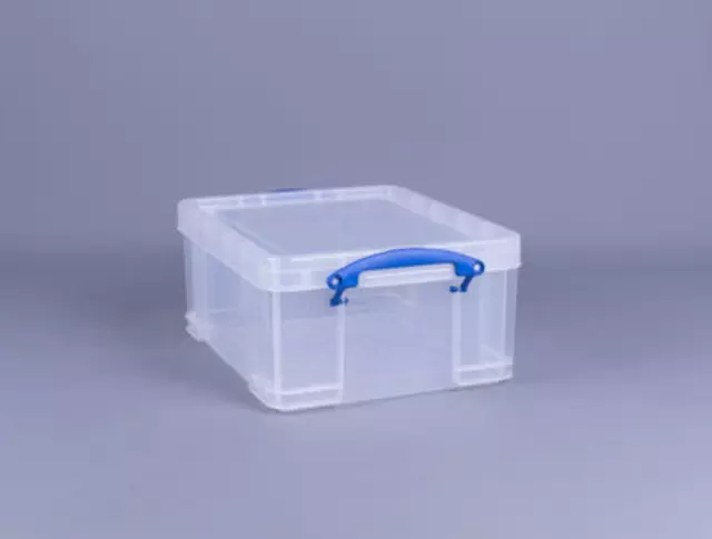 Een Opbergbox Really Useful 21 liter 450x350x200mm transparant wit koop je bij "De Waal" Kantoor Efficiency