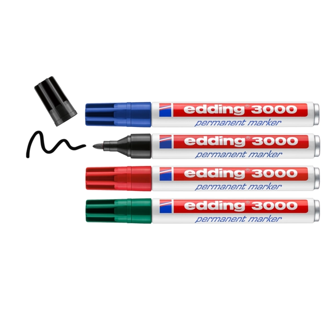 Een Viltstift edding 3000 creatief rond 1.5-3mm assorti blister à 4 stuks koop je bij Kantorice office & business supplies