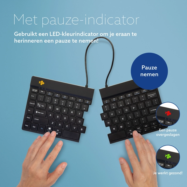 Een Toetsenbord R-Go Split Break QWERTY WL zwart koop je bij Avoux