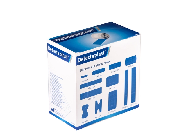 Een Elastische blauwe textielpleister Detectaplast 6cmx5m koop je bij Clippz! Office Supplies