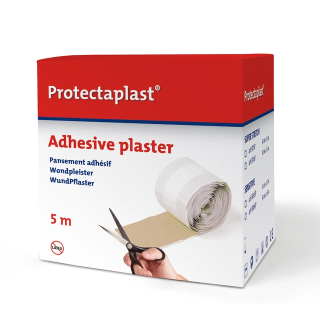 Elastische pleister Protectaplast bruin op rol 6cmx5m