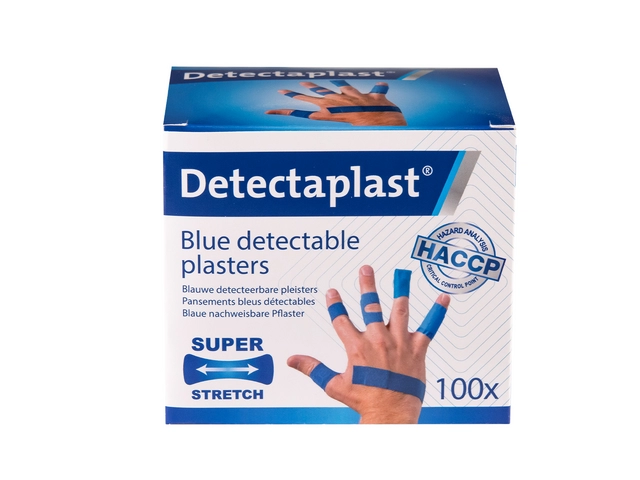 Elastische blauwe textielpleister Detectaplast assorti