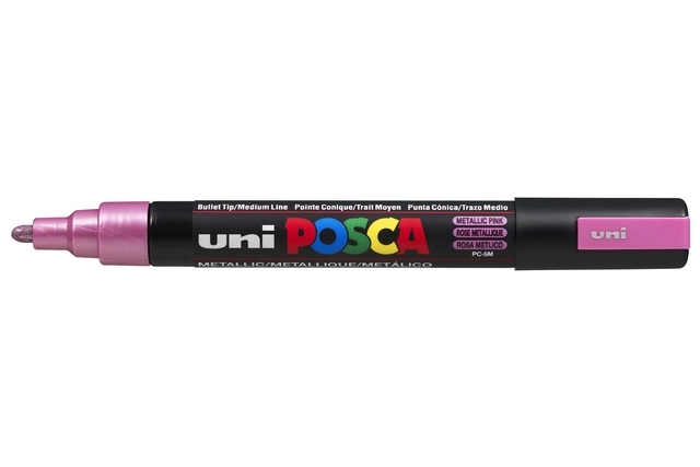 Verfstift Posca PC5M medium metallic roze