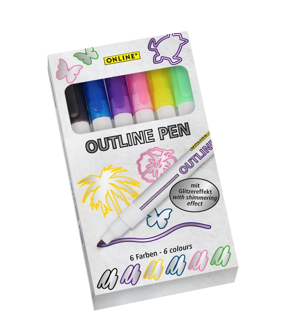 Een Viltstift Online Outline assorti doos à 6 stuks koop je bij Quality Office Supplies