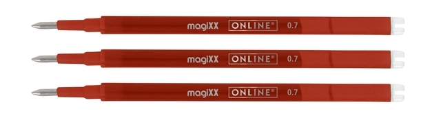 Een Gelschrijvervulling Online Magixx 0.7mm rood blister à 3 stuks koop je bij Topkantoor Repro Creatief