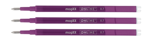 Een Gelschrijvervulling Online Magixx 0.7mm violet blister à 3 stuks koop je bij Schellen Boek- en Kantoorboekhandel