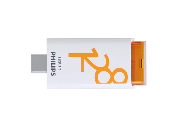 Een USB Stick Philips Click USB-C 128GB Sunrise Orange koop je bij iPlusoffice