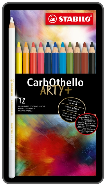 Een Kleurpotloden STABILO CarbOthello kalkpastel assorti blik à 12 stuks koop je bij van Kerkvoorde & Hollander B.V.