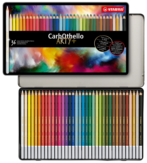 Kleurpotloden STABILO CarbOthello kalkpastel assorti blik à 36 stuks