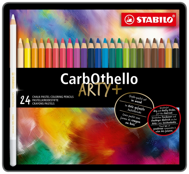 Een Kleurpotloden STABILO CarbOthello kalkpastel assorti blik à 24 stuks koop je bij Quality Office Supplies