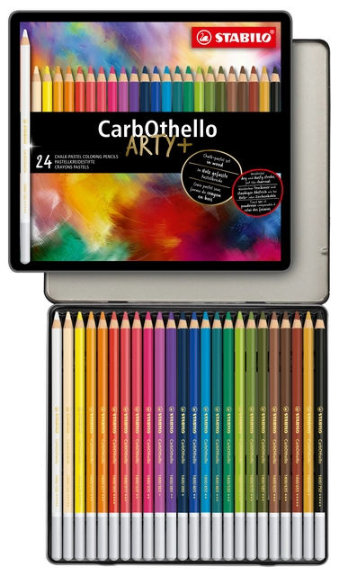 Een Kleurpotloden STABILO CarbOthello kalkpastel assorti blik à 24 stuks koop je bij Quality Office Supplies