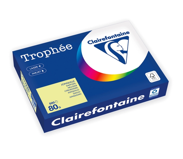 Kopieerpapier Trophée A4 80gr citroengeel 500vel