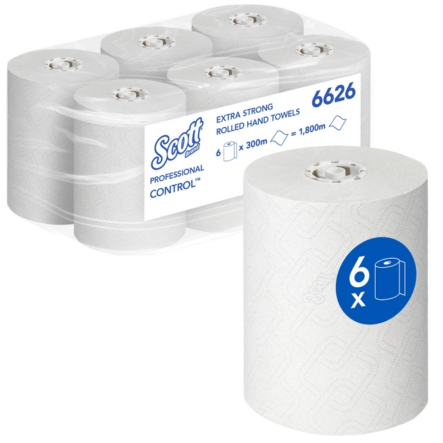 Een Handdoekrol Scott Control ES 1-laags 300m wit 6626 koop je bij Quality Office Supplies