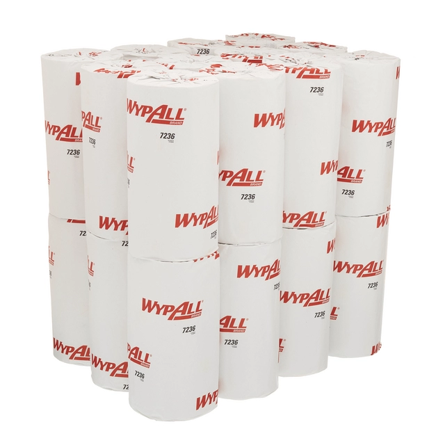 Een Poetsrol WypAll L10 1-laags 24cmx76m 165vel wit 7236 koop je bij Friese Schrijfkamer