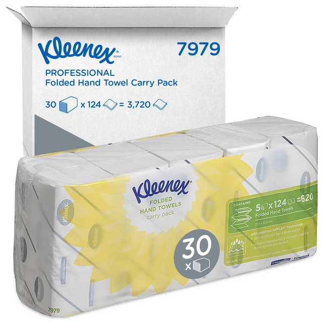 Een Handdoek Kleenex Ultra i-vouw 2-laags 21,5x31,5cm 5x124stuks 7979 koop je bij Clippz! Office Supplies