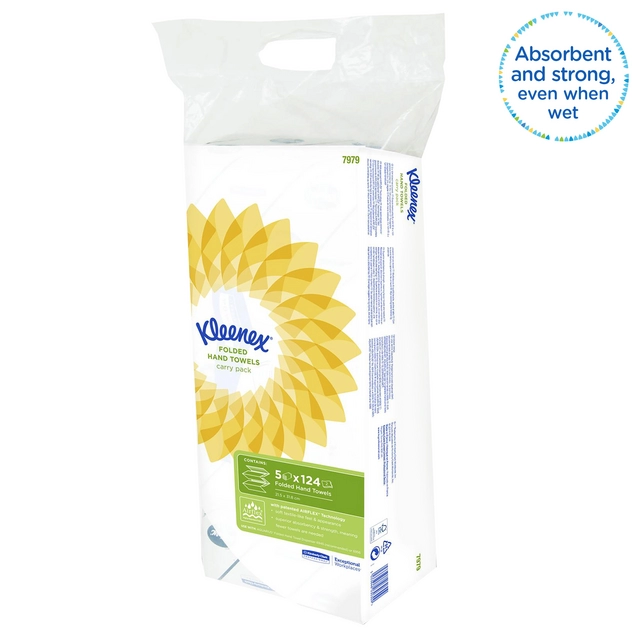 Handdoek Kleenex Ultra i-vouw 2-laags 21,5x31,5cm 5x124stuks 7979