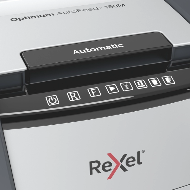 Een Papiervernietiger Rexel Optimum Auto+ 150M 2x15mm koop je bij All Office Kuipers BV