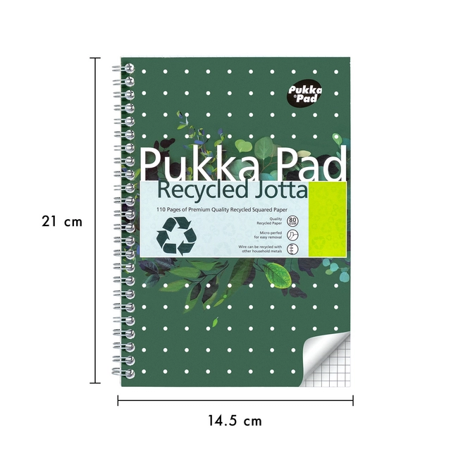 Een Notitieboek Pukka Pad Jotta A5 ruit 5x5mm 110 pagina's 80gr groen koop je bij De Rijk Kantoorshop