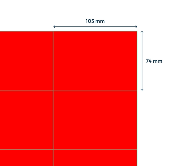 Een Etiket Rillprint 105x74mm fluorrood 800 etiketten koop je bij Topkantoor Repro Creatief