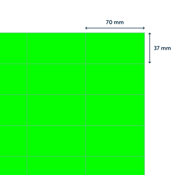Een Etiket Rillprint 70x37mm fluorgroen 2400 etiketten koop je bij Topkantoor Repro Creatief