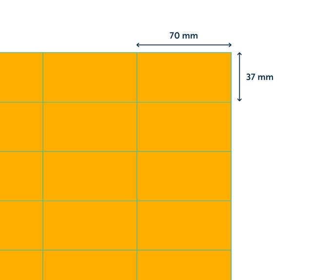 Een Etiket Rillprint 70x37mm fluororanje 2400 etiketten koop je bij Scheepstra Drachten