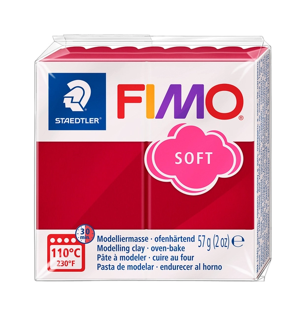 Boetseerklei Fimo soft 57 gram kersrood