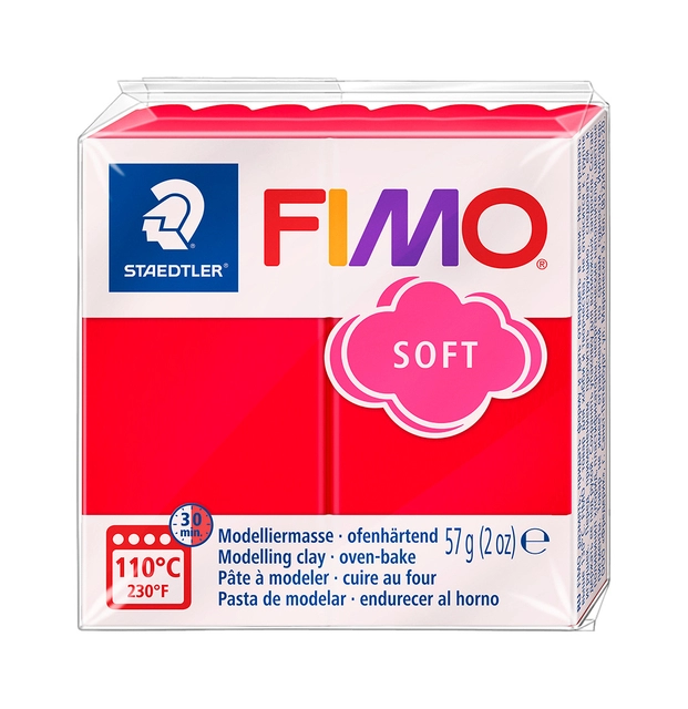 Boetseerklei Fimo soft 57 gram Indisch rood