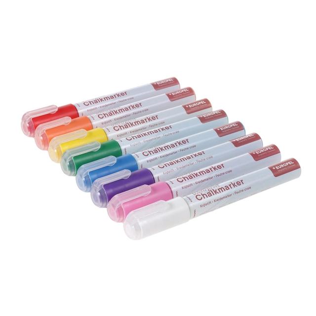 Krijtstift Europel watervast 3-6mm assorti etui 8 stuks