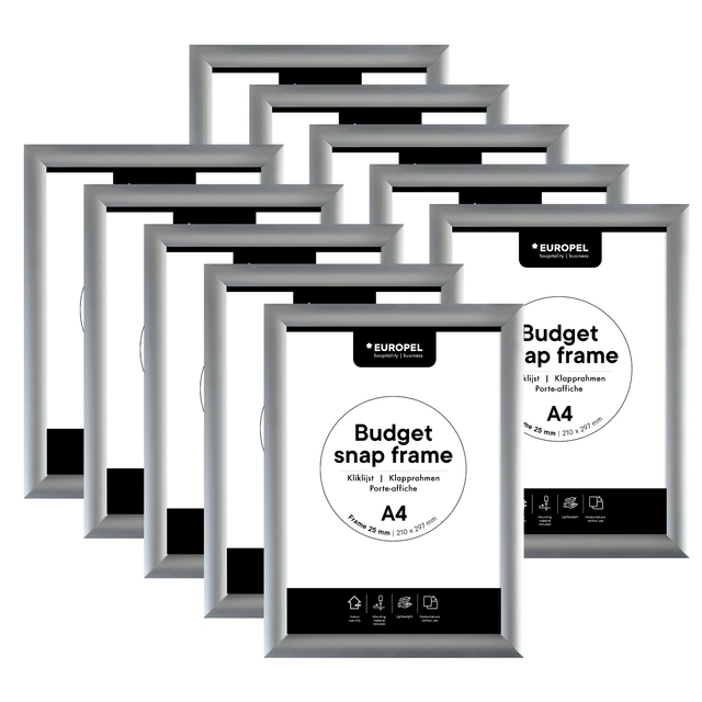 Een Kliklijst Europel Budget A4 10 stuks zilver koop je bij Clippz! Office Supplies