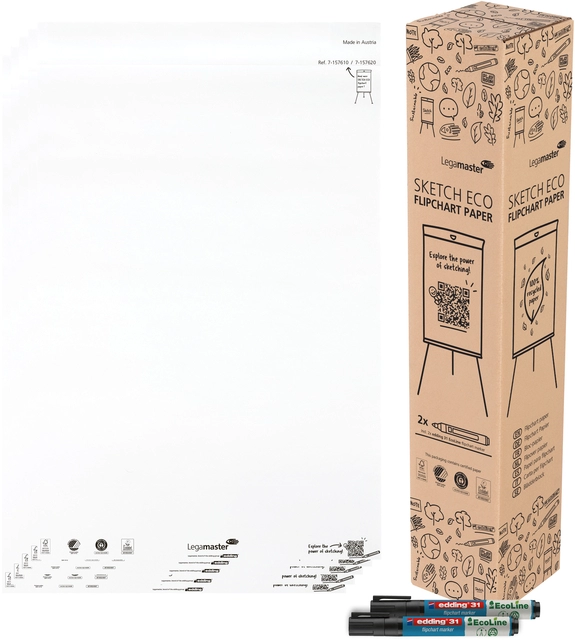 Een Flipoverpapier Legamaster SKETCH ECO blanco 5x 20 vellen koop je bij Supply Mij