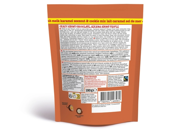 Een Chocolade Tony's Chocolonely Lil' Bits melk karamel zeezout & cookie 150 gram koop je bij Kantorice office & business supplies