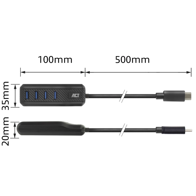 Een USB-C hub 3.0 4 poorts USB-A koop je bij Egner kantoorspecialisten