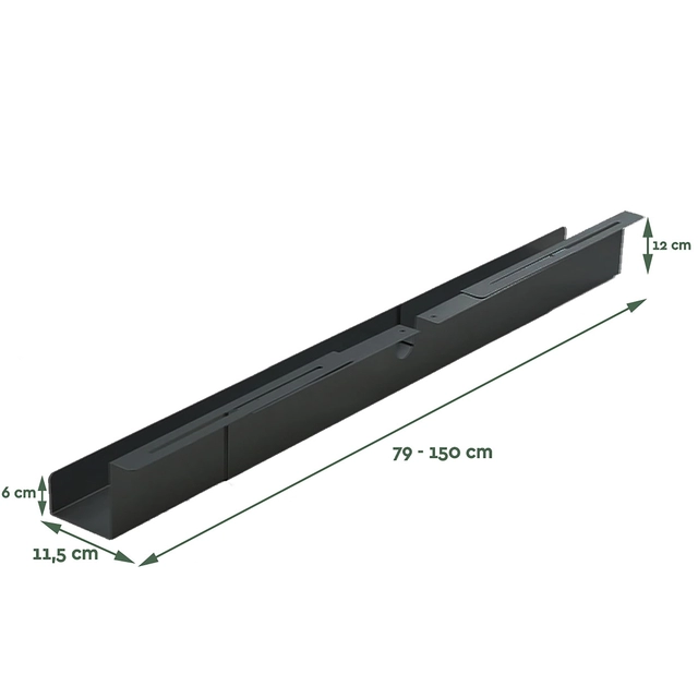 Een Kabelgoot BRASQ verstelbaar 75-150cm CT100 zwart koop je bij Mado BV