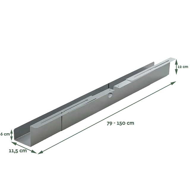 Een Kabelgoot BRASQ verstelbaar 75-150cm CT100 zilver koop je bij Mado BV